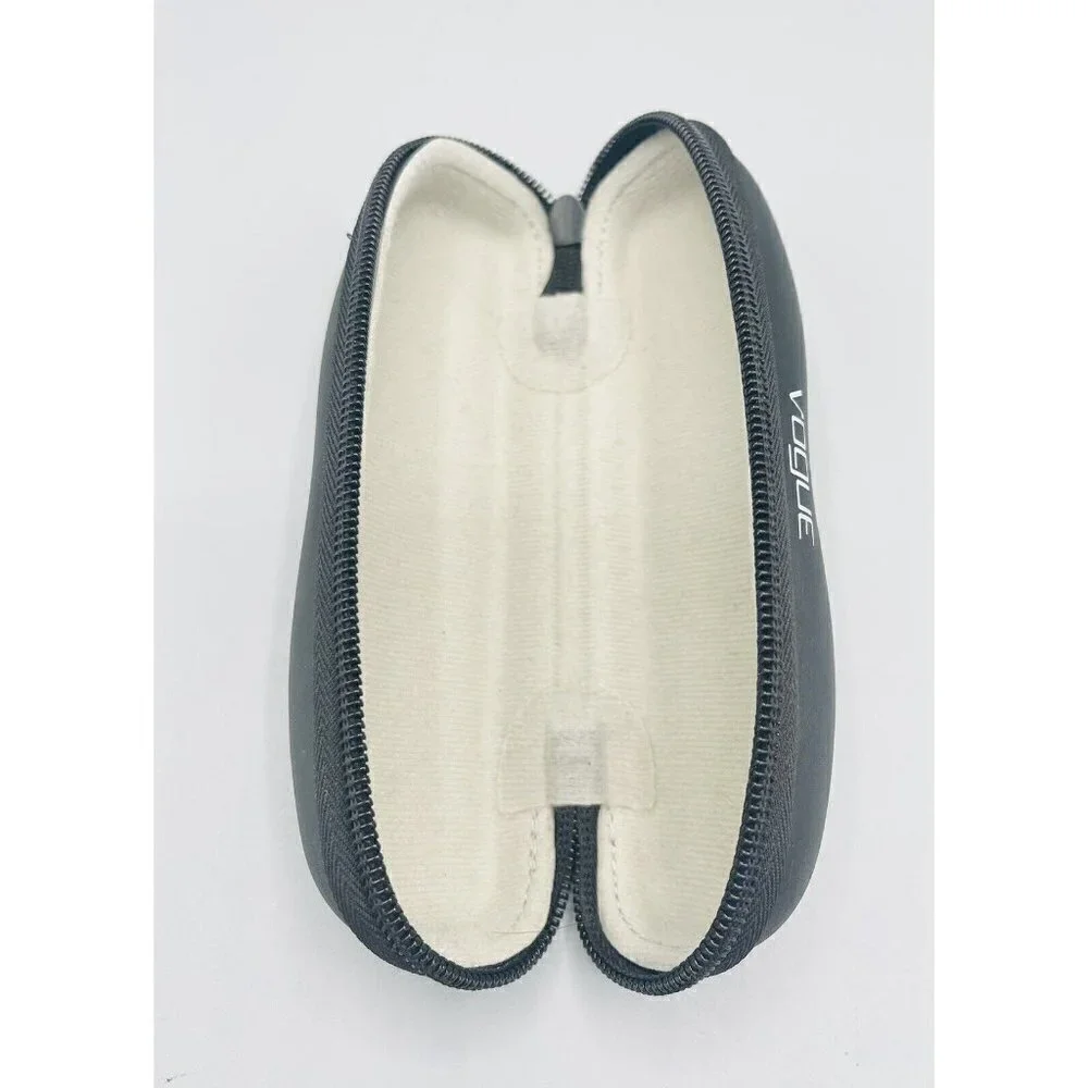 Black VOGUE Eyeglasses Case Zipper Zip-up Semi-hard Sunglasses Clamshell